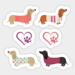 Cute Dachshund Sticker Pack Sticker